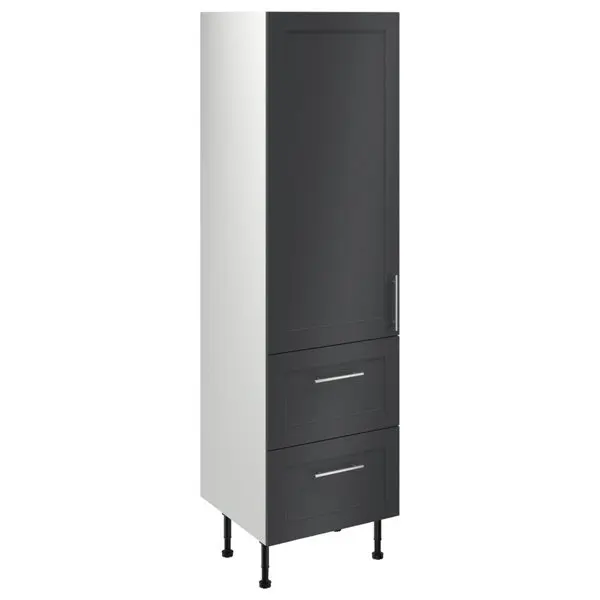 Colonne "Florie" anthracite mat l.60 x h.201 x p.57 cm 1 porte + 2 casseroliers