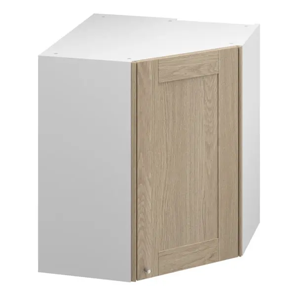 Meuble d'angle haut "Coline" imitation chêne clair l.63 x h.72 x p.32 cm 1 porte