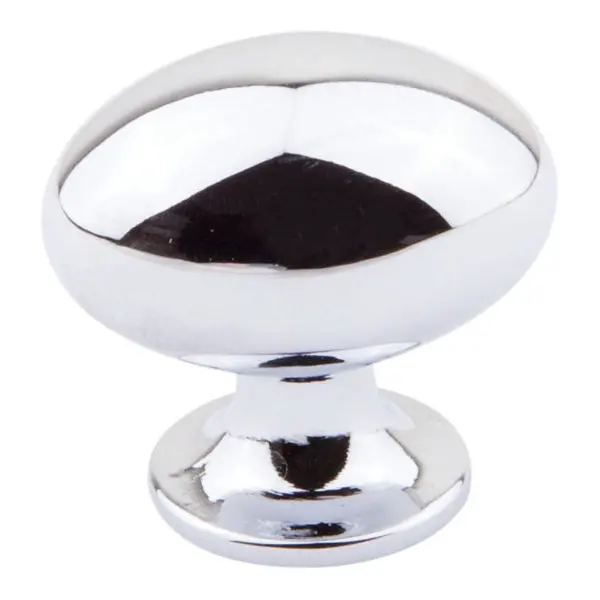 Bouton ovale en acier chromé