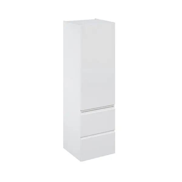 Colonne "Glorian" blanc brillant l.60 x h.201 x p.60 cm 1 porte + 2 casseroliers avec 1 tiroir intérieur
