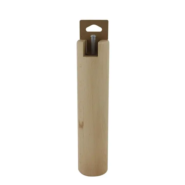 Pied de lit à encoche cylindrique hêtre vernis CIME H.30 x Diam. 6,8 cm - Cime