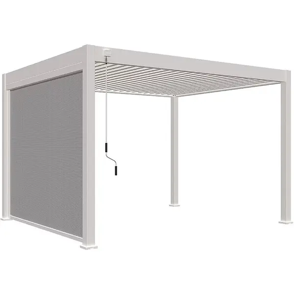Store vertical motorisé pergola 279 cm - aluminium textilène - blanc - Ombréa
