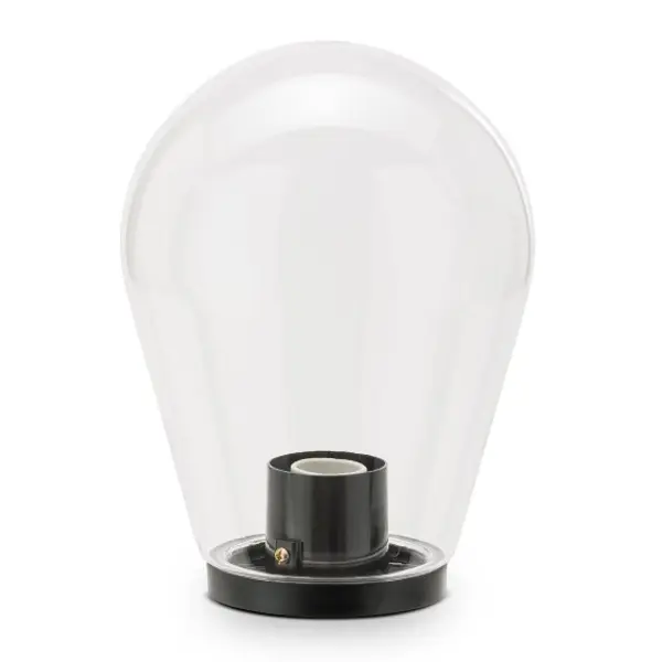 APOLUX: Ampola per esterno in PMMA, 21,5 x 29,5cm, base E27, trasparente.