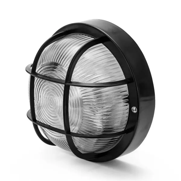 BUBBLE: Applique tonda in plastica + vetro E27 max 60W - Nero