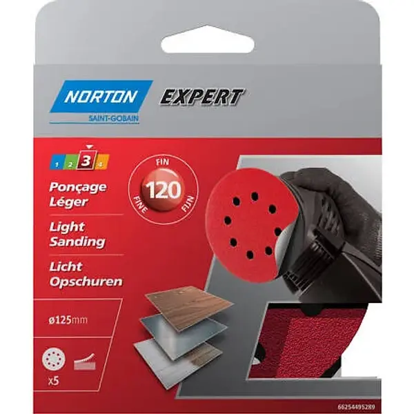 Lot de 5 disques abrasifs , 66254495289 NORTON grain 120 - NORTON