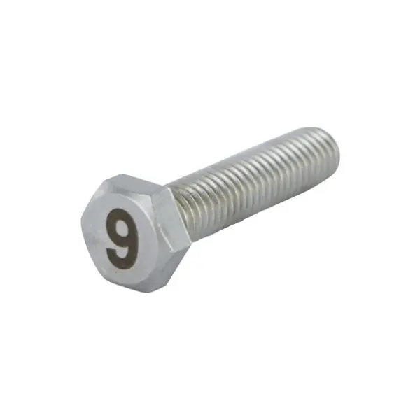 1 x Vis métaux Tête hexagonale TH 8X35 Inox A4 Gravure CHIFFRE 9