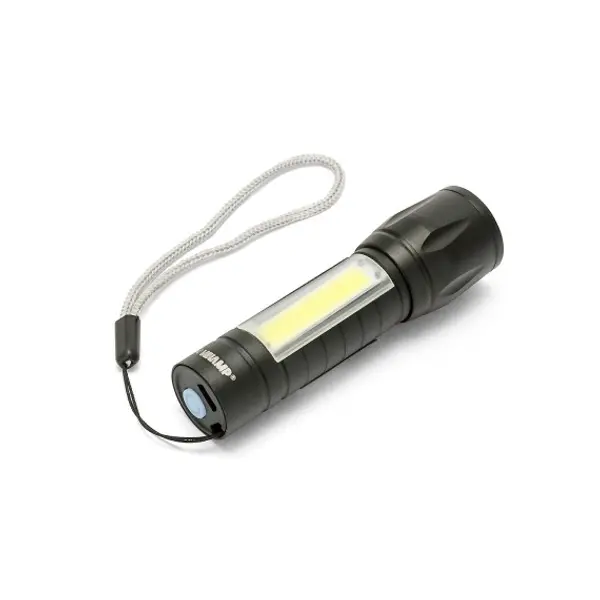 THOR MAX: torcia ricaricabile LED 1W con funzione zoom e lanterna laterale.