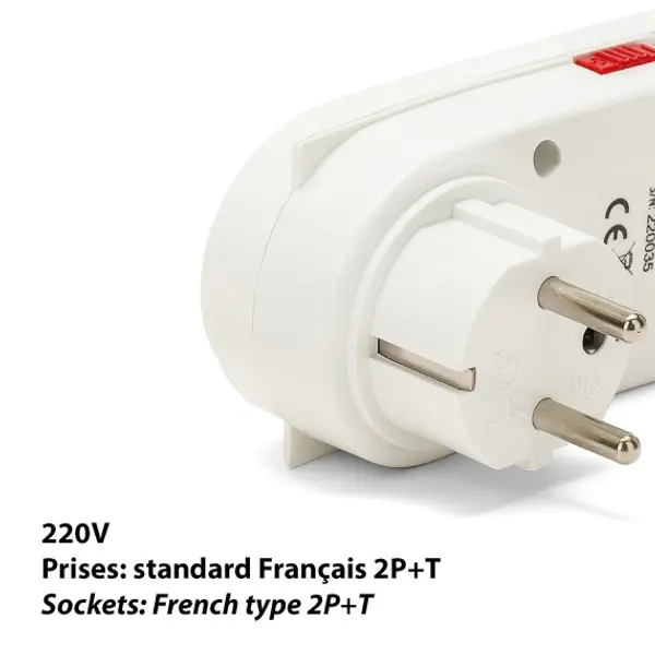 Mini programmatore giornaliero 24 ore, con spina/presa standard francese 16A