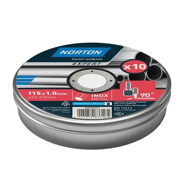 Lata 10 Discos Corte Inox/Acero 115X1 Mm