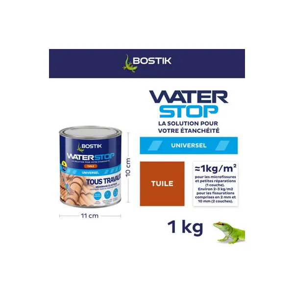 Membrane élastique d'étanchéité "Waterstop" couleur tuile - 1 kg