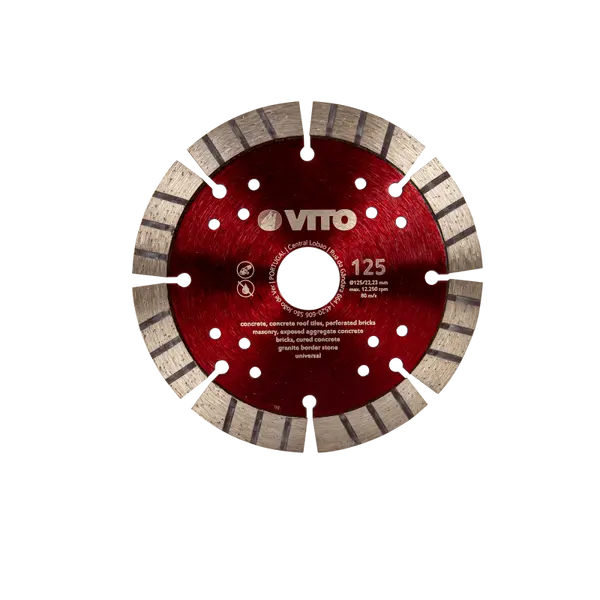 Disque diamant segmenté chantier PRO 150 mm 22-23 mm 12 mm VITO
