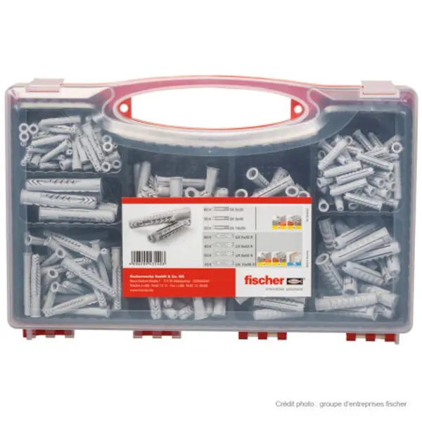 1 x Assortiment de 290 Cheville Universelle Fischer UX Filetée sur SX