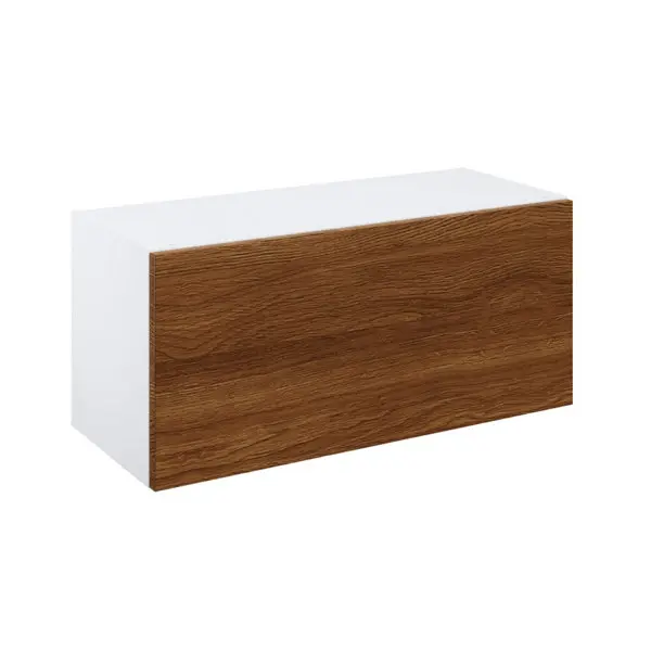 Meuble haut "Basilie" chêne fumé l.80 x h.36 x p.32 cm 2 porte relevantes