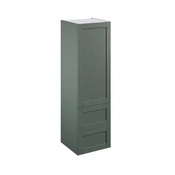 Colonne "Coline" vert sauge l.60 x h.201 x p.60 cm 1 porte + 2 casseroliers avec 1 tiroir intérieur