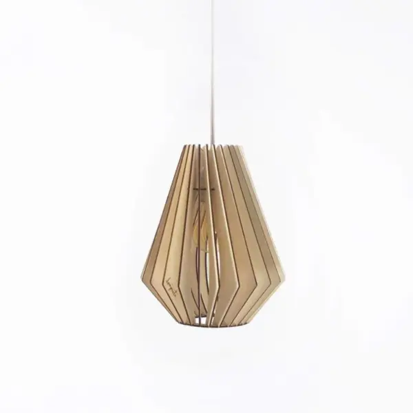 AMBRE - cordon blanc - Suspension bois - Atelier Loupiote