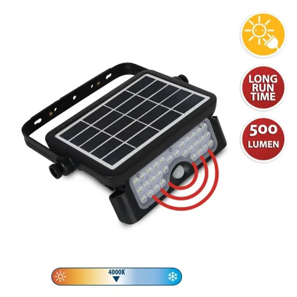 HAWK: faretto solare 500 lumen con lunga autonomia