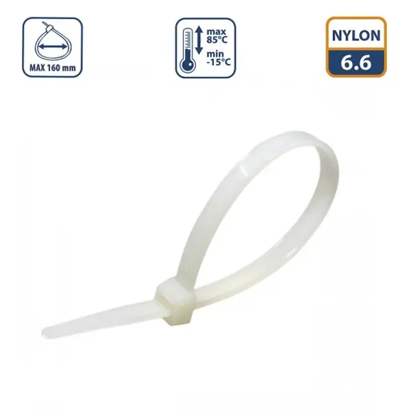 Fascette Stringicavo Bianche 7,6x550mm, 50 Pezzi, Robuste, Resistenti UV per Cablaggi Industriali e Professionali