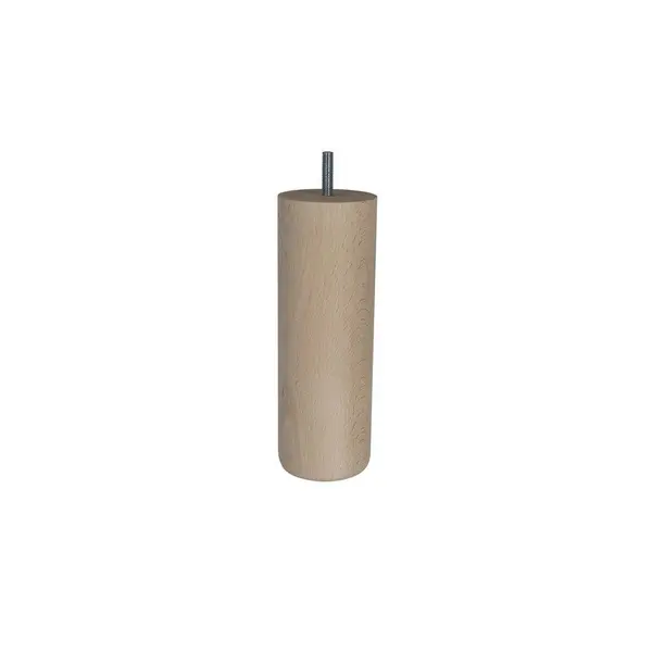 Pied De Lit / Sommier Cylindrique 20Cm - Hêtre Brut Blanc/Beige - Cime