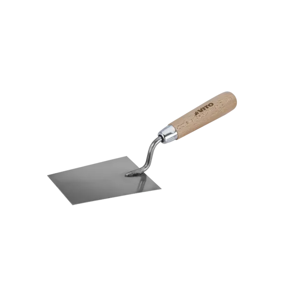 Truelle de plâtrier carrée 120 mm acier inoxydable bois VITO