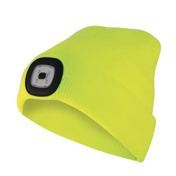 LIGHTHOUSE: capellino con luce frontale LED ricaricabile. Giallo