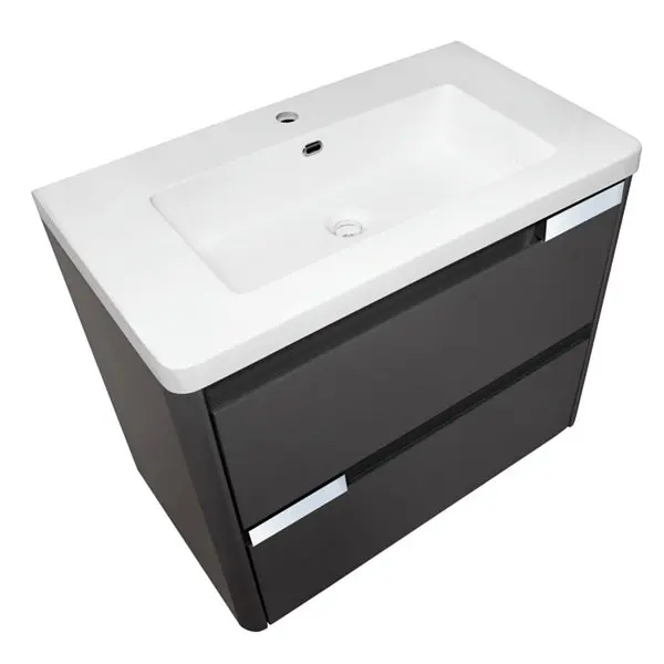 Caisson Salsa laqué gris brillant l. 80 x H. 62 x P. 45 cm