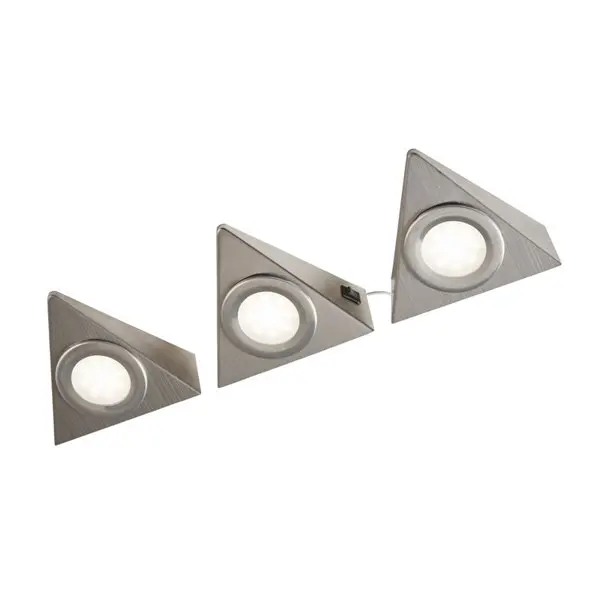 3 SPOTS TRIANGLE HUETTER LED ALU BROSSE