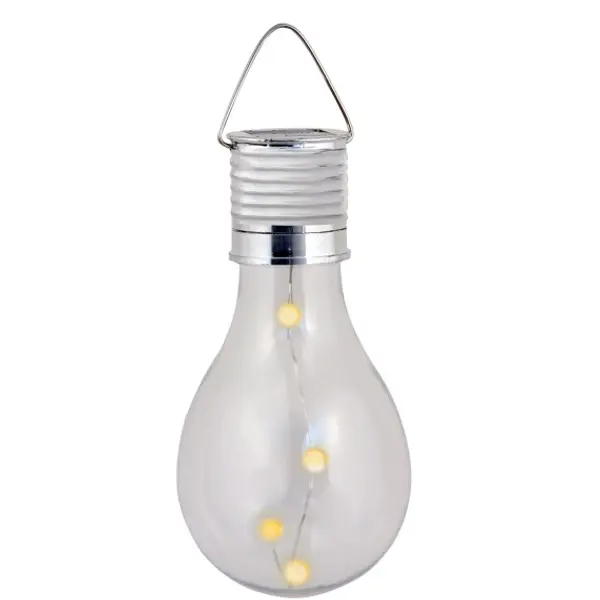 BULB LIGHT: lampada solare 4 mini LED a forma di lampadina
