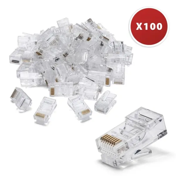 100 connettori da crimpare CAT5 UTP