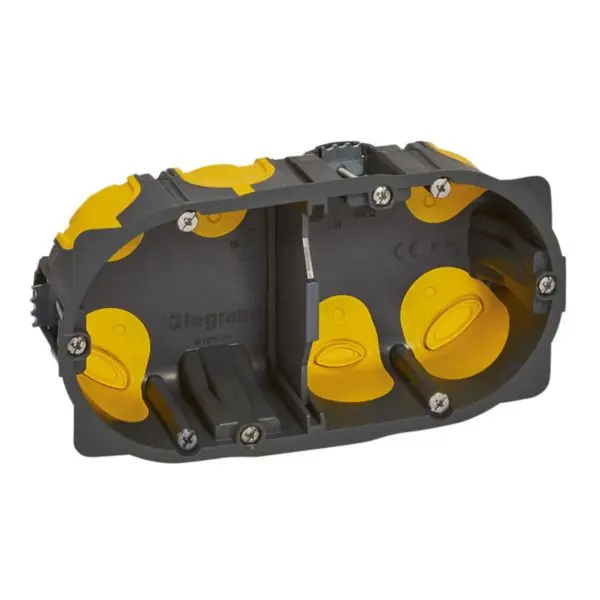 Boîte d'encastrement 2 postes - diamètre 67mm profondeur 40mm étanche à l'air Eco Batibox - Legrand - 080022L