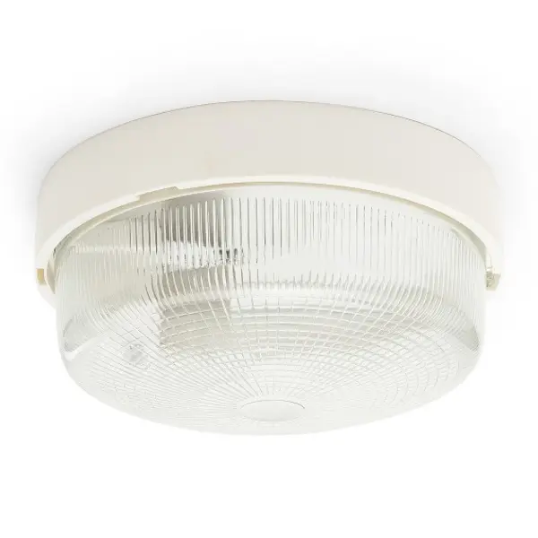 BIGBOB: Applique tonda 22cm in plastica + vetro E27 max 60W - Bianco