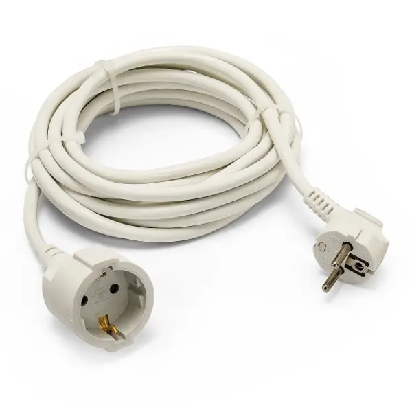 Prolunga elettrica standard Schuko, 5 metri, 16A, H05VV-F3G1.5MM2, GS