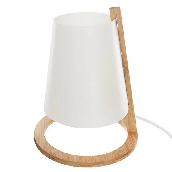 Lampara Sobremesa Pita Bambu Blanco