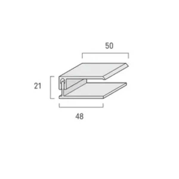 Profil de finition en U clipsable FS-252 - 3 ml - ivoire