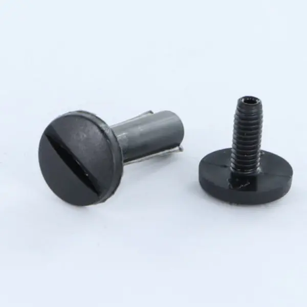 1 x Vis relieur M4X12 Diamètre Tube 5 nylon noir 2 pièces Mâle femelle