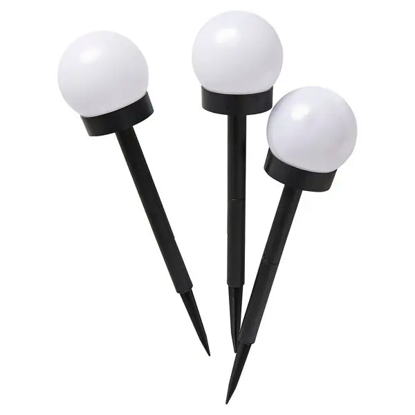 Lot 3 balises solaires boule 10 cm