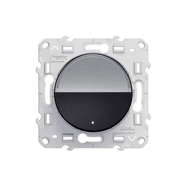 Odace - Poussoir Anthracite avec porte étiquette à vis - S540266