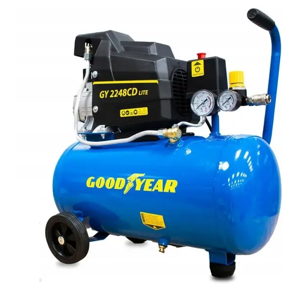 Compresseur d'air 24L - 8 bar 115 PSI - 1,5kW 2 CV - 165L/min - 2850 trs/min - GOODYEAR