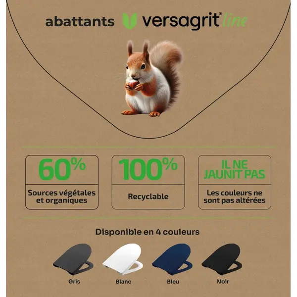 Abattant wc versagrit fast clip frein de chute declip bleu mtk - MTK