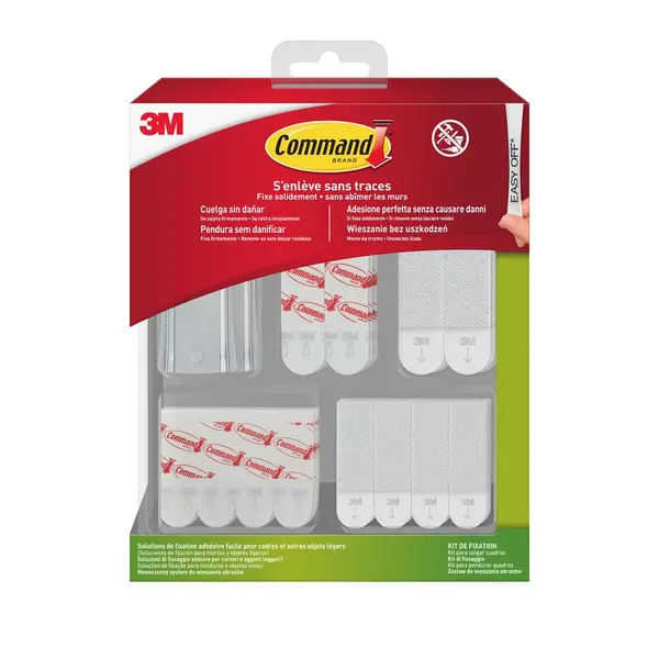 Languette fixation blanc lot de 48 - COMMAND