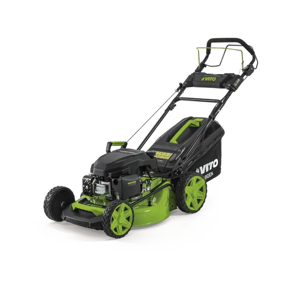 Tondeuse thermique à essence avec traction - 5,5 CV 190 cc - Largeur de coupe 51 cm - Bac 60L - 5 hauteurs - VITO