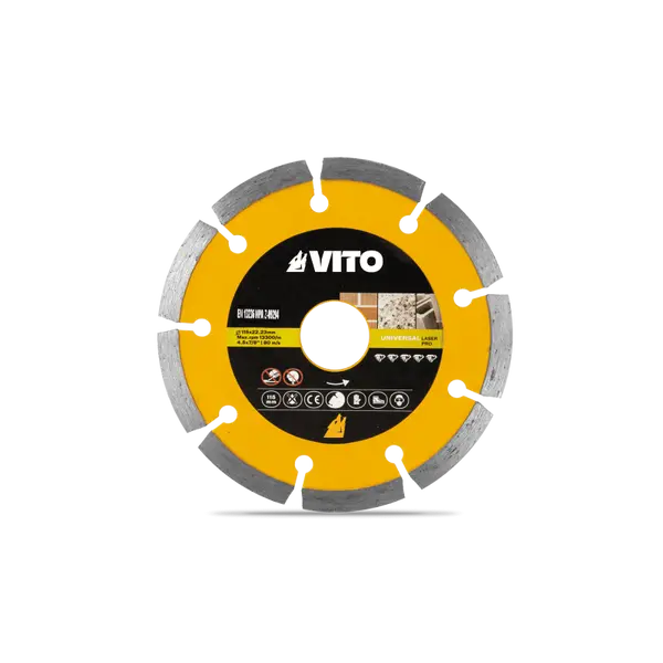 Disque diamant segmenté universel PRO 230 mm 22,23 mm 8 mm VITO
