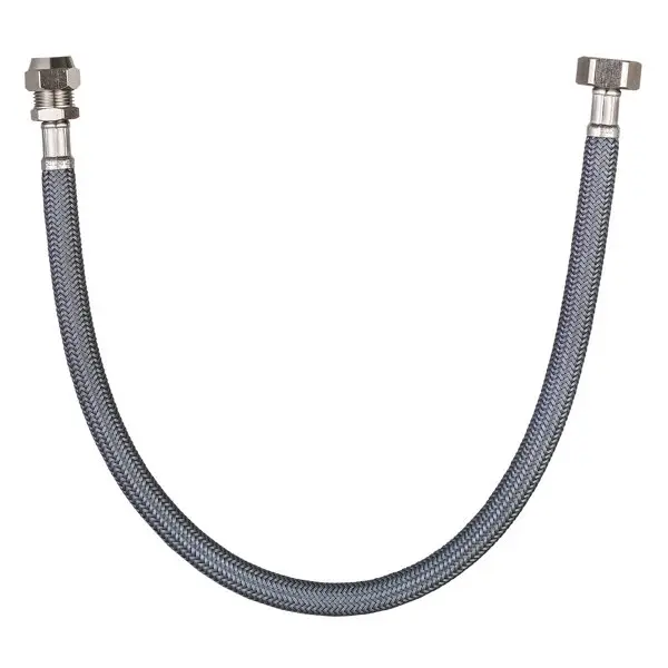 Flexible d'alimentation en eau 50 cm - Filetage entrée Femelle 15x21 / Sortie Bicône diamètre 12