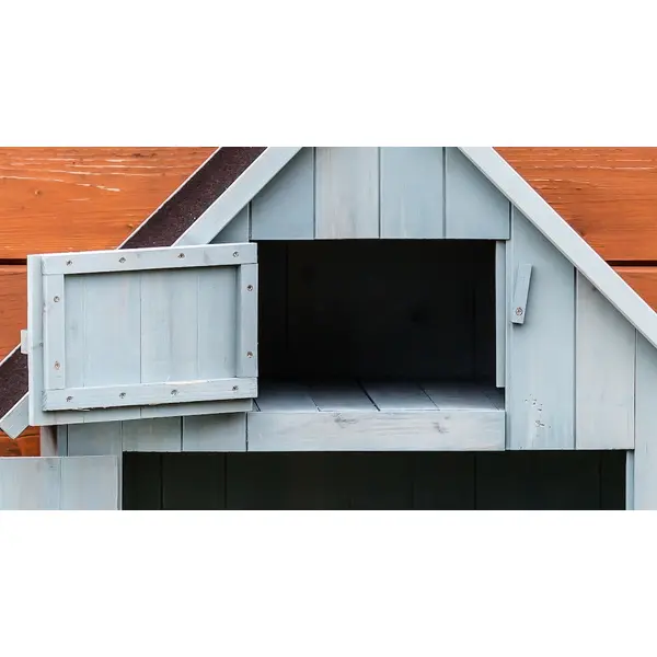 Armoire de Rangement 0,41 m² - Bois Lasuré Bleu - Toit Bitumé - HABRITA
