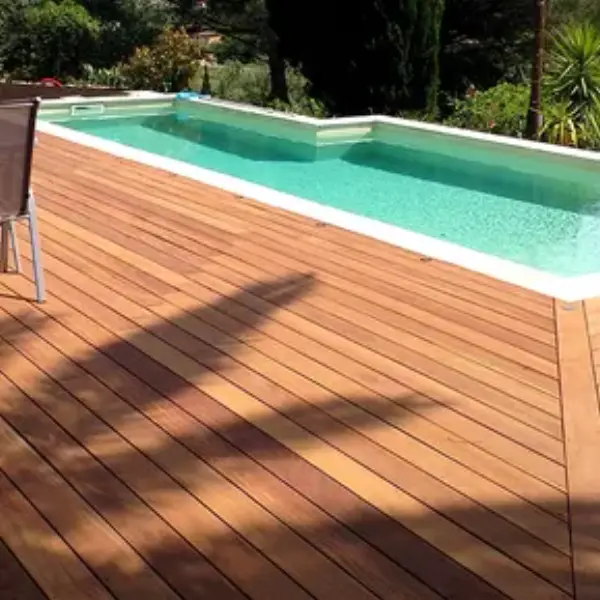 Lame de terrasse bois - Cumaru - 21 x 145 mm - long. 5,95 ml - 2 faces lisses
