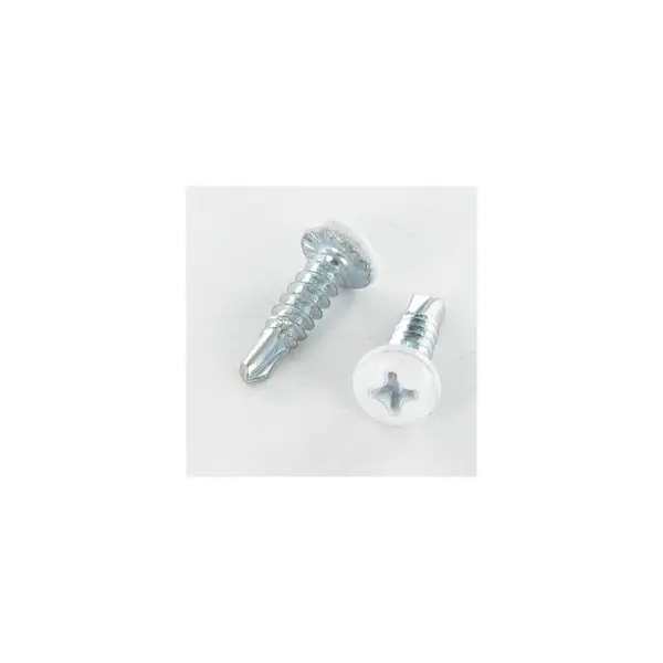 1 x Vis autoperceuse Tête cylindrique bombée TCB Phillips 2.9X13 Filet tôle Acier zingué RAL9010 blanc pur