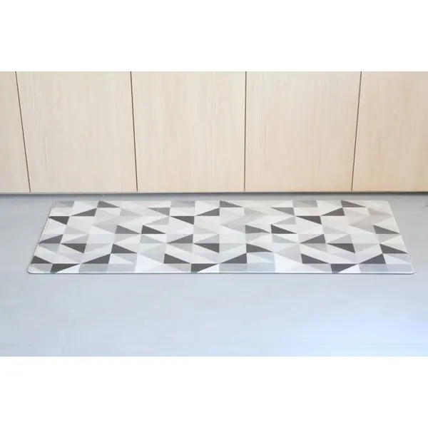 Tapis de cuisine "Premium" gris et blanc - 50x120 cm