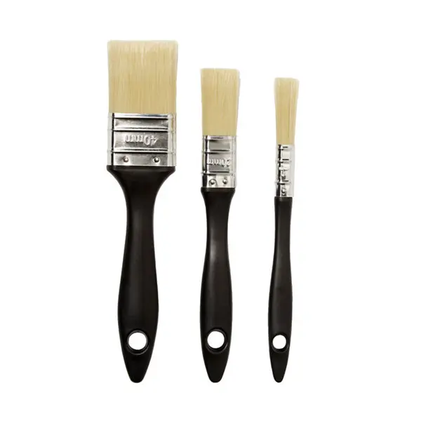 Lot de 3 pinceaux plats en poils synthétiques