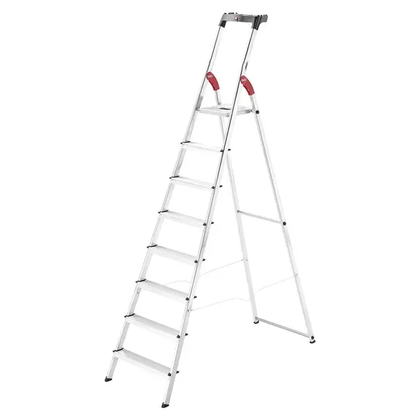 Escabeau aluminium pliable 8 marches Hailo L60 - Ultra léger et sécurisé - 3,7M - HAILO