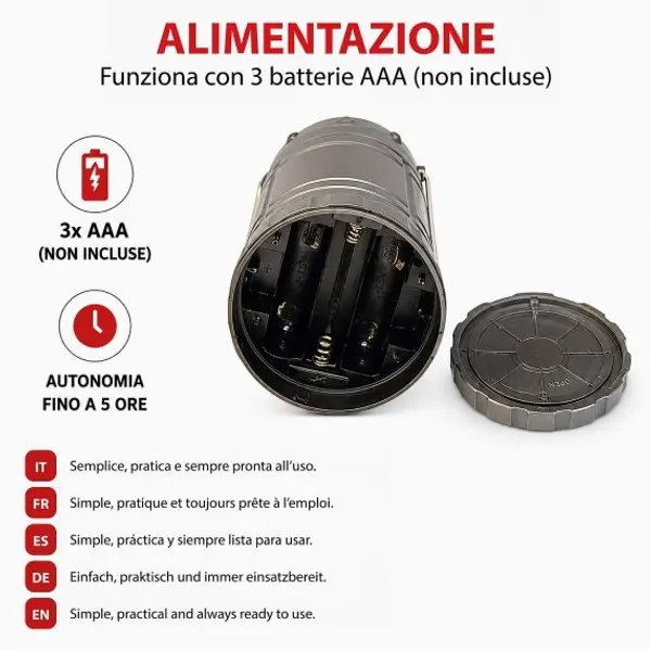 PUSHUP: mini lanterna 3AAA
