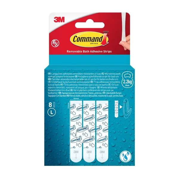 Languette resistante a l'eau grand modele lot de 8 - COMMAND